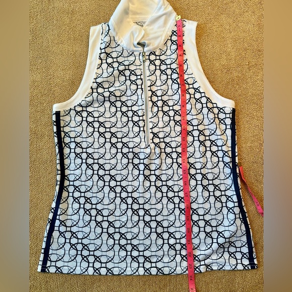 InPhorm Pique Ava S/L Polo-Midnight Print/white size Medium - Picture 5 of 10